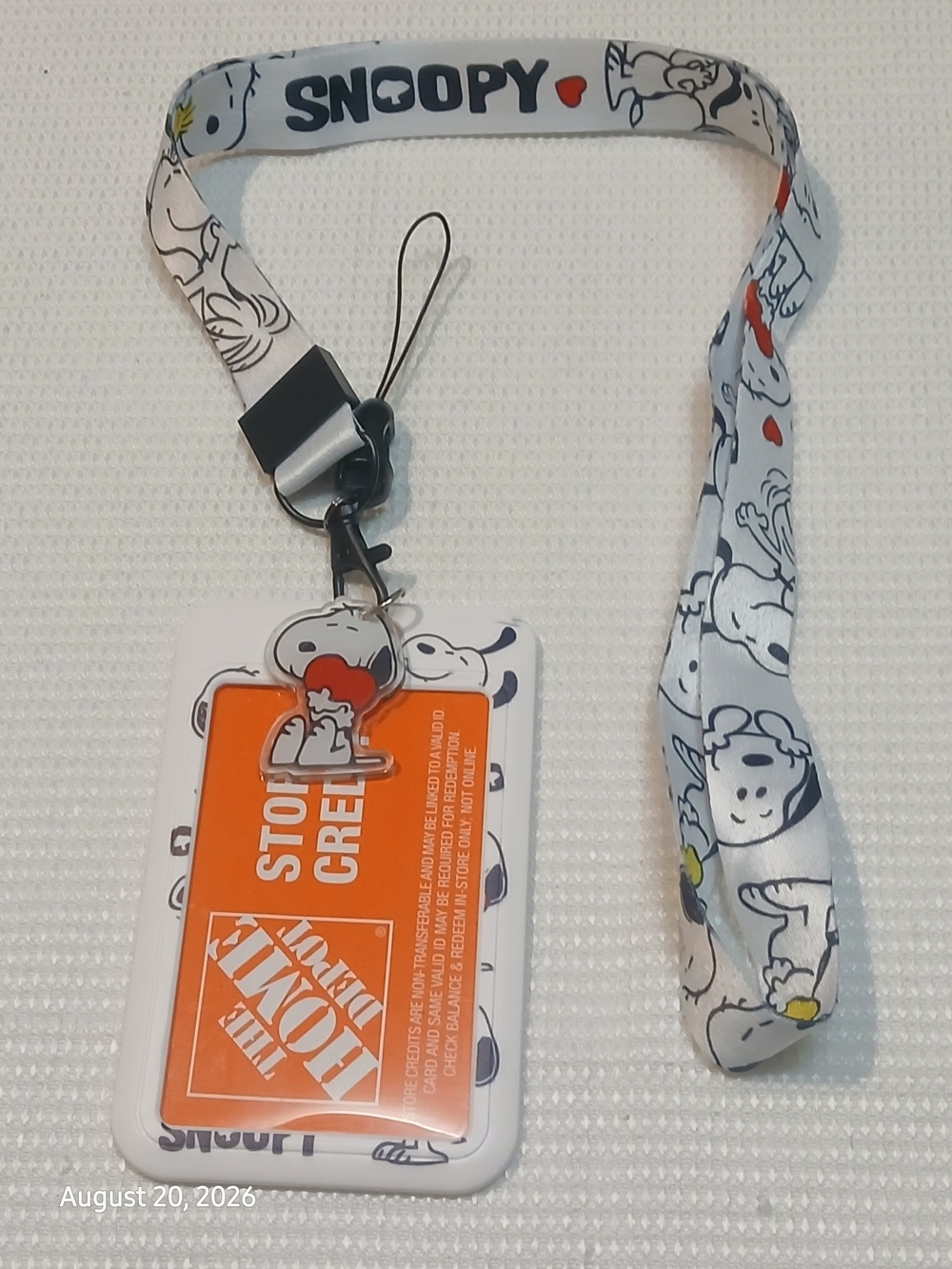 Peanuts - Lanyard & ID Holder Set, Snoopy Doing The Happy Dance, Engraved - Picture 7 of 8
